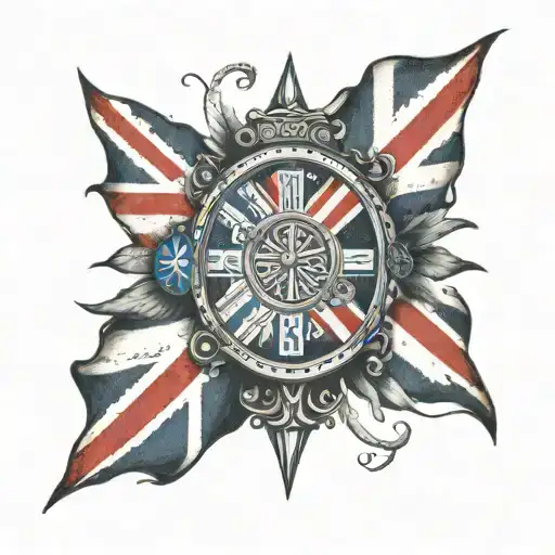Union Jack Flag Roman Numerals