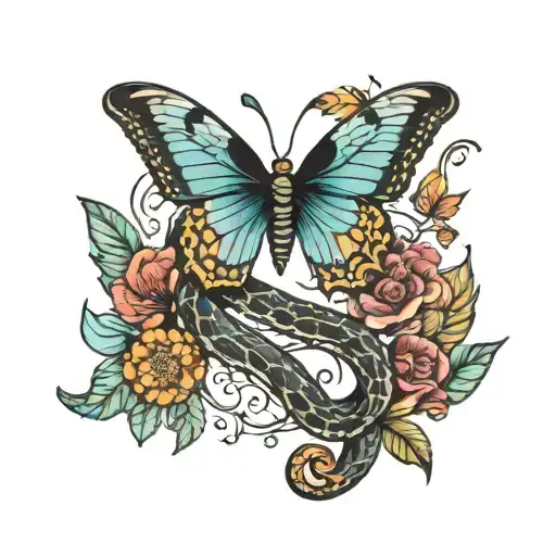 Snake And Butterfly