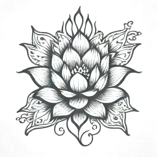 Lotus Flower And The Word Blessed