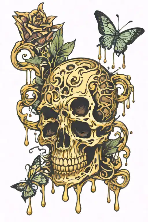 Full Liquid Skeleton Gold Dripping