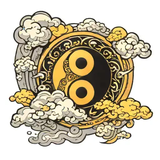 Yin Yang Sun Behind Clouds