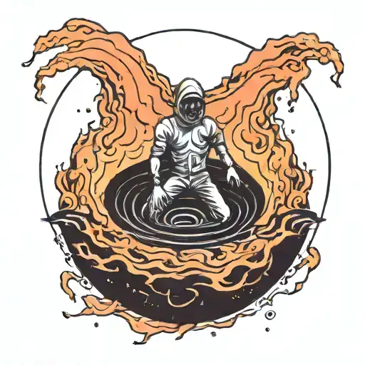 Man Drowning Into A Black Hole