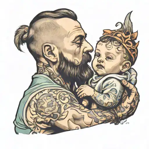 Real Man Holding A Baby