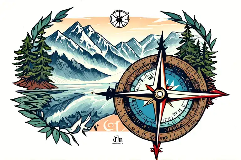 Mountain And Compass