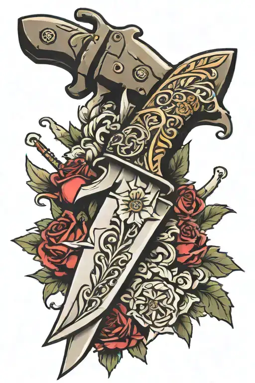 Military Knife Stabbed