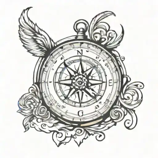 Compass With Music Note Intertwined