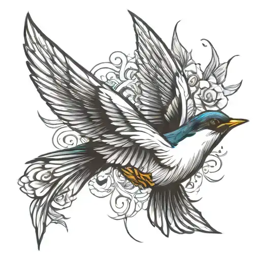 Fine Line Swallow Bird