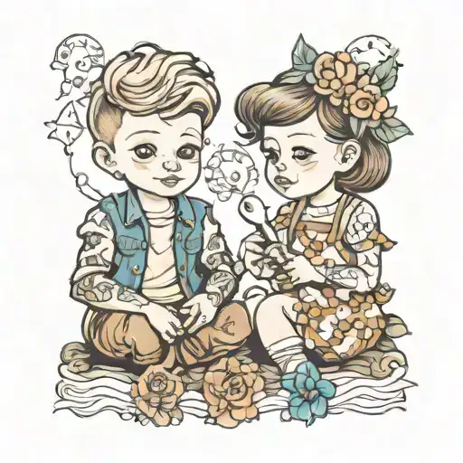 Jake And Eva Children Playing