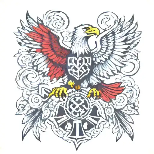 Germanic Eagle And Cross