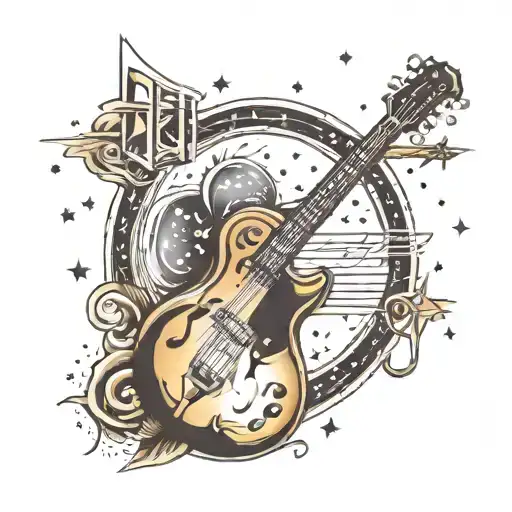 Stars And Galaxies And Music Notes