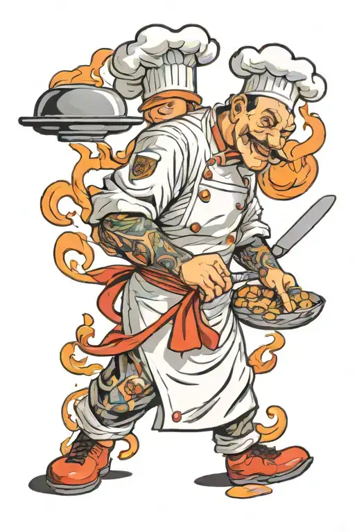 Chef Cooking Up A Storm