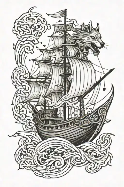 Viking Wolf Ship