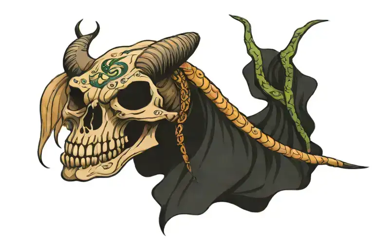 Longhorn Skull And Snake Wrapped