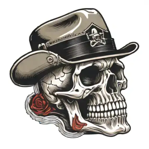 Skull With Drill Sergeant Hat