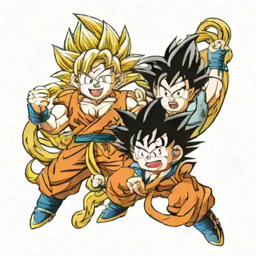 Kid Goku And Super Saiyan Goku Dragon Ball