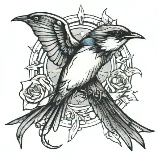 Swallow Bird Sketch Design
