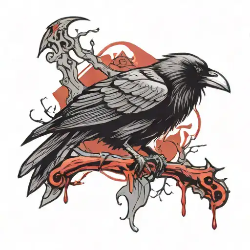 Raven With Blood