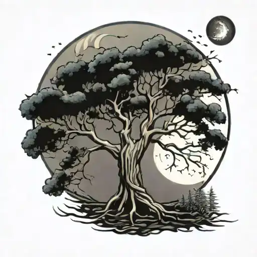 Tree And Moon