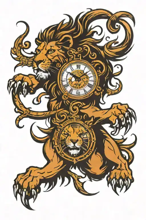 Power Of Will Lion And Clock