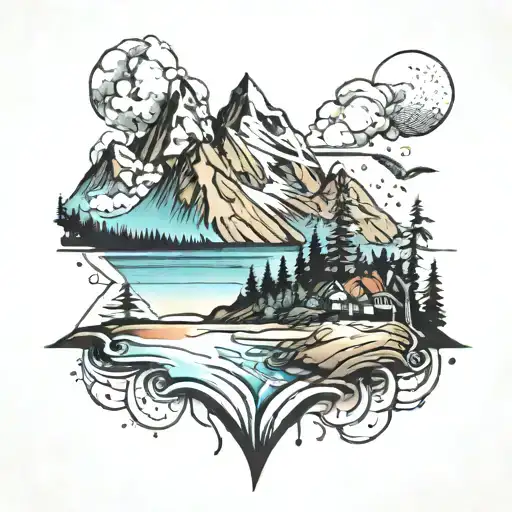 Mountain With Beaches Bellow Them