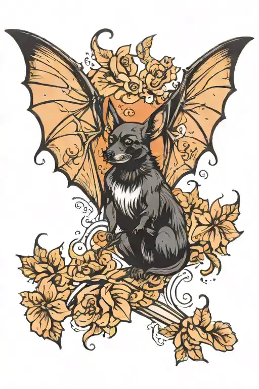 Bat Mixed With Dog With Wings
