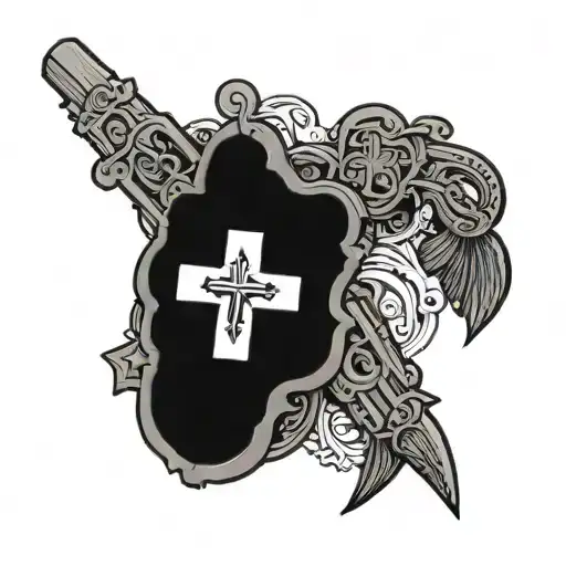 Philippine Symbol With Cross Surrounded