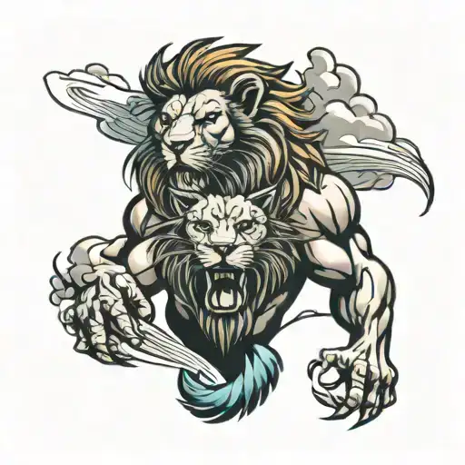 Hurricane Storm With Lion Head