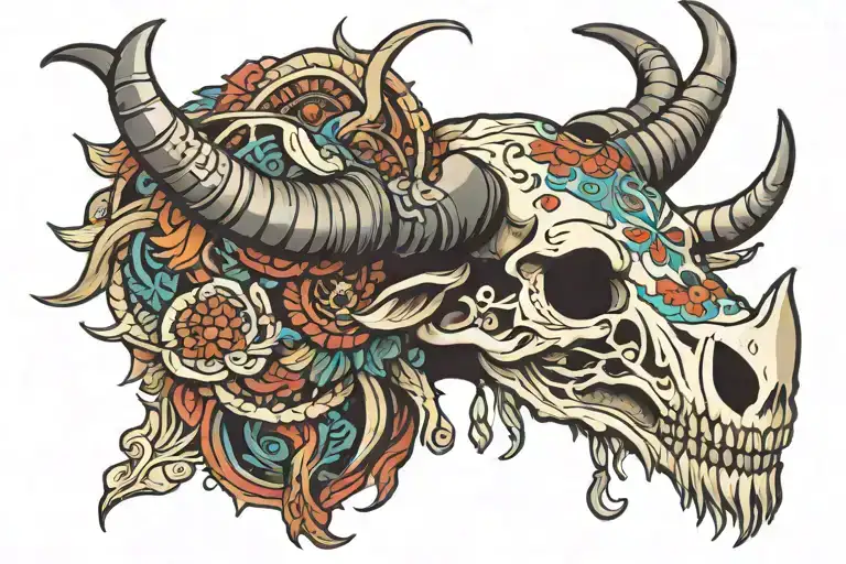 Yak Skull Decorated