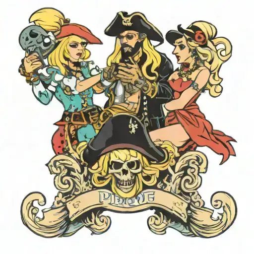 Four People In Pirate Blondes Spinning