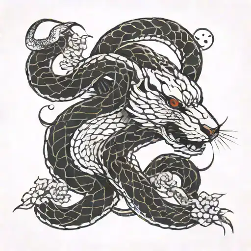 Snake And Dog Yin Yan