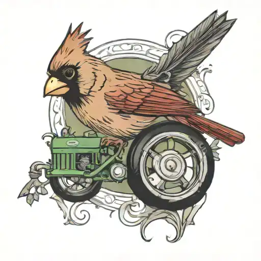 Cardinal Bird With John Deere