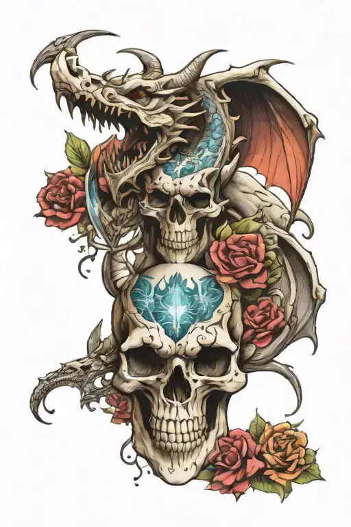 Dragon Skulls Crystals Growing