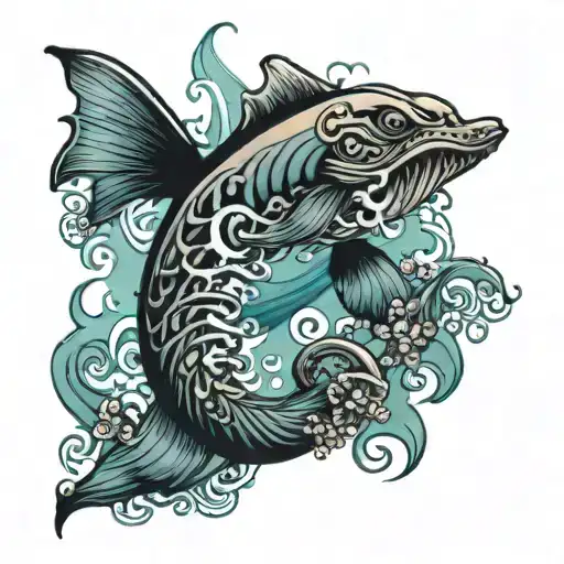 Ocean Hand Tattoo Design