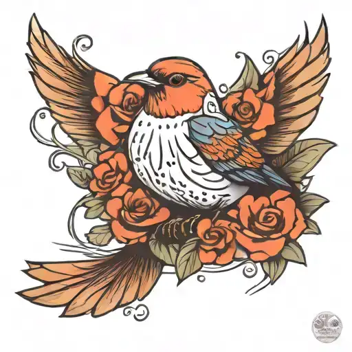 Line Bird Tattoo Design