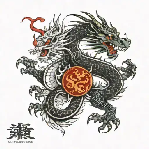 Welsh Dragon And Chinese Dragon