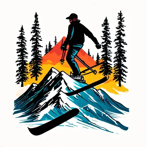 Ski Mountain In The Back