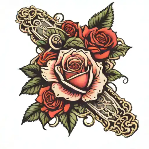 Rose Wrapped Around A Cross