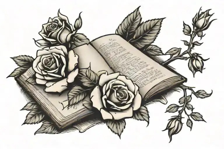 Open Book And A Rose