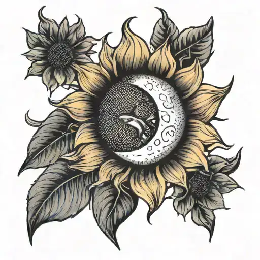 Moon And Sunflower