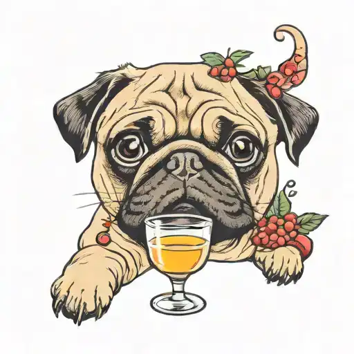 Tequilla And A Pug Dog