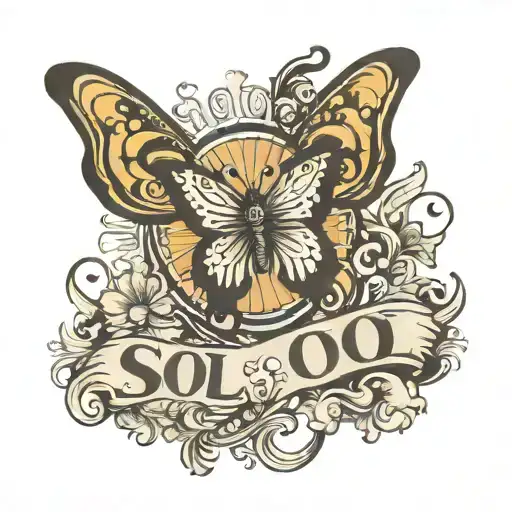 Sun And Butterfly With The Word Sol