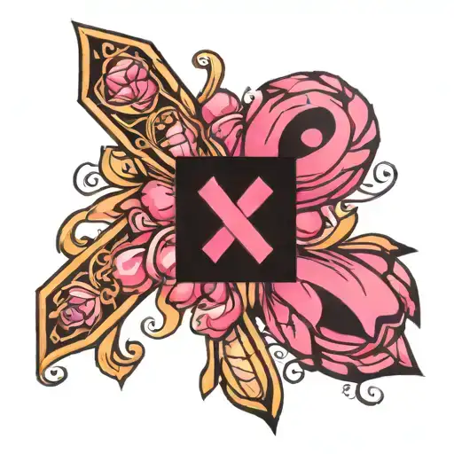 Breast Cancer Ribbon Quilt Block