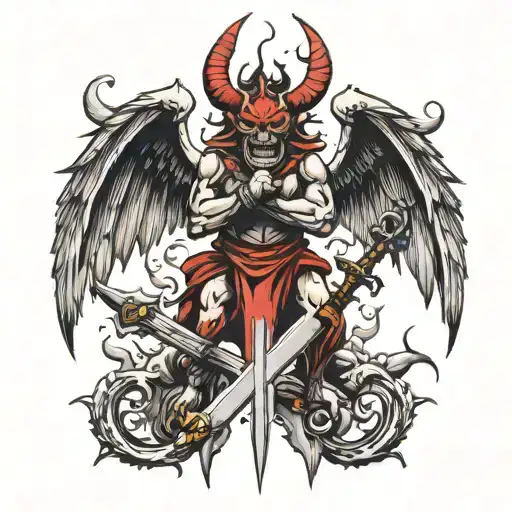 Demons With Sword Tail And Wings