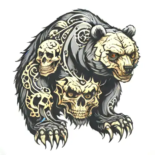 Bear With Skulls