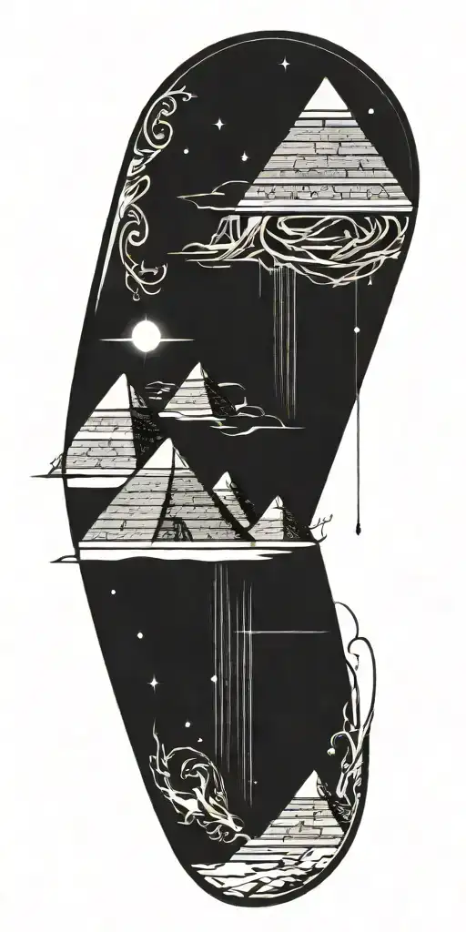 Egyptian Pyramids On Top Gods Down Below