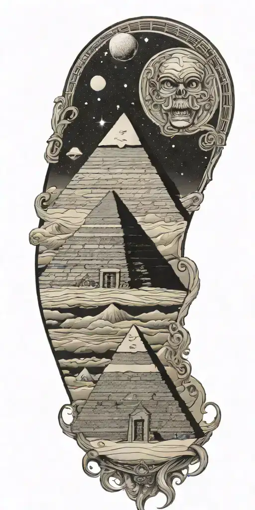 Egyptian Pyramids On Top Gods Down Below