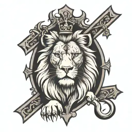 Lion With A Cross