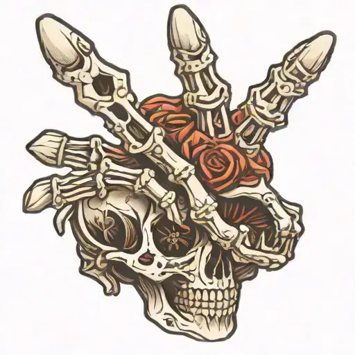 Skeleton Hand With Finger Interlock