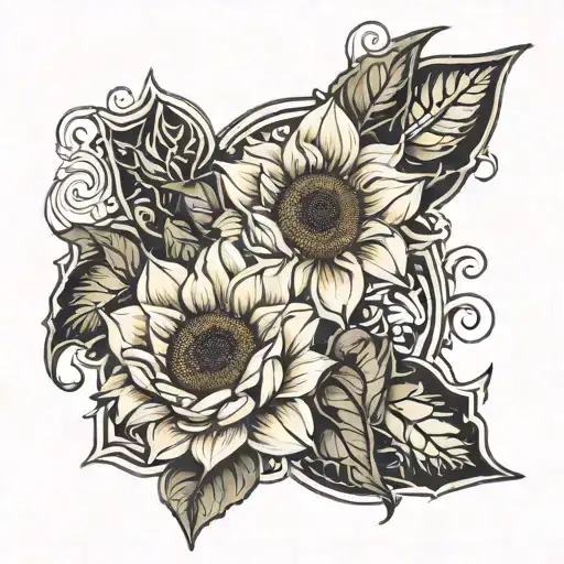 Strong And Divine With Sunflower Growing