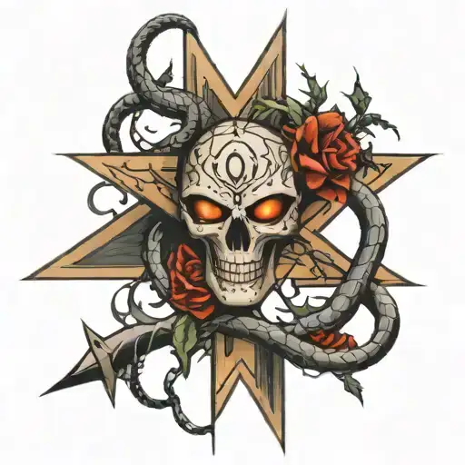 Snake Eyes Blood Stains Thorns Cross